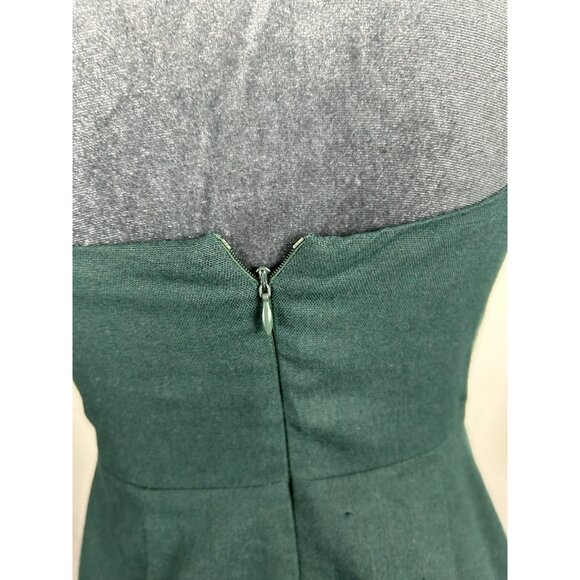 Lush Anthropologie Green Linen Midi Sheath Dress S Bohemian Cottagecore Coastal - Picture 9 of 13